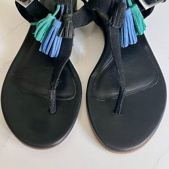 UGG Lecia Black Leather and Suede Ankle Wrap Sandal Size 9 NWOT - Picture 4 of 16